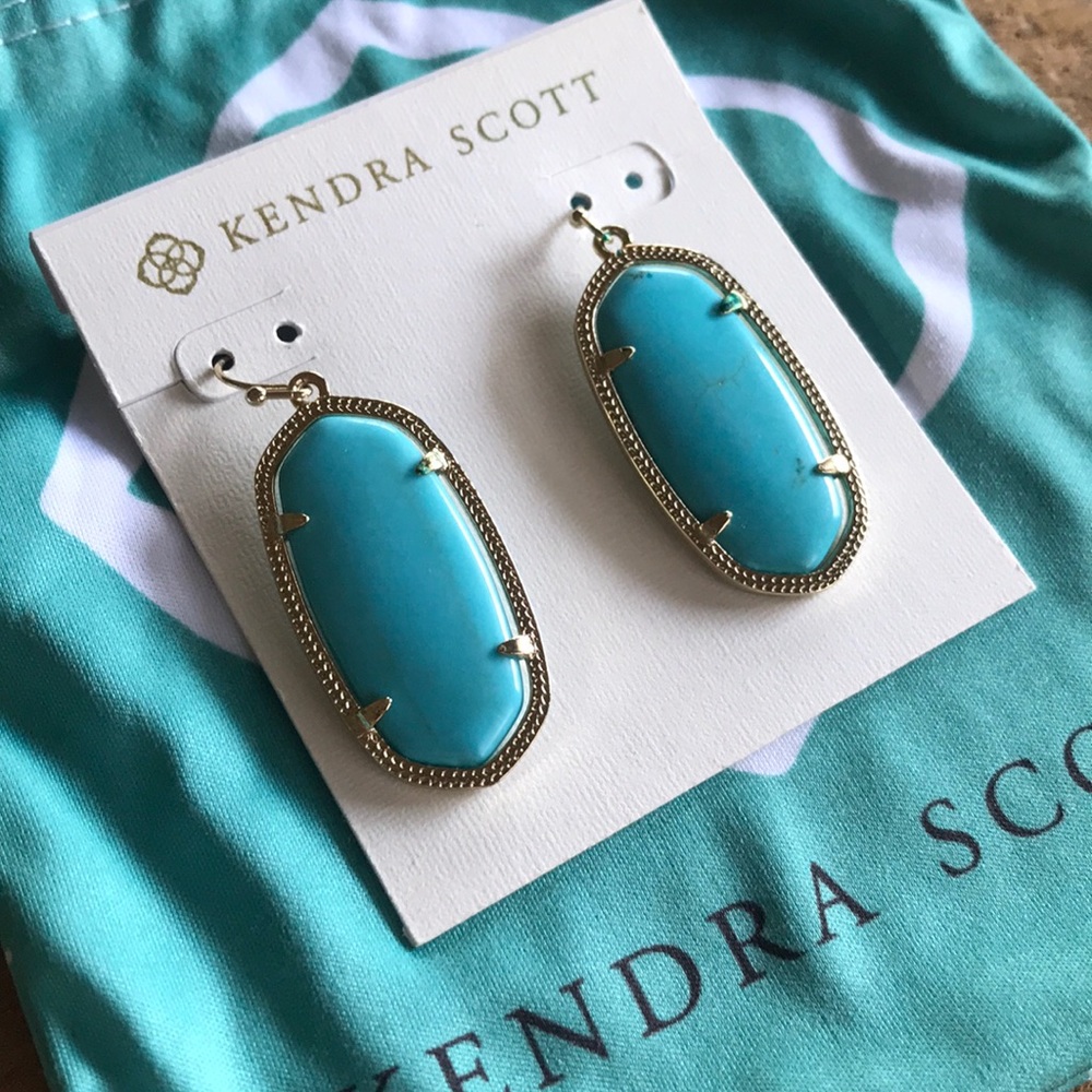 Kendra Scott Earrings - Turquoise + Gold - NWT